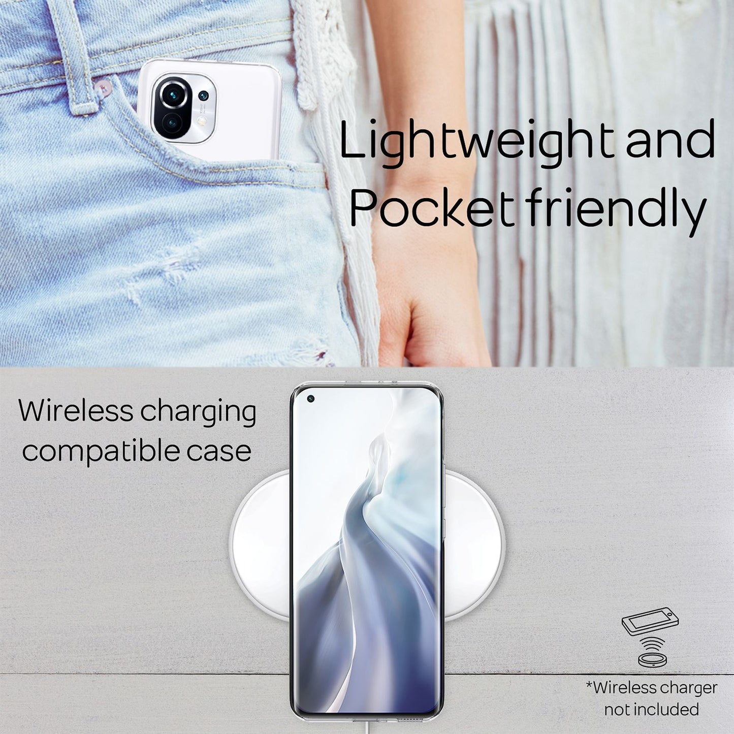NALIA Transparente Silikonhülle für Xiaomi Mi 11 – Anti-Gelb & Rutschfest – GLAZE (Handyhülle Kristallklar, Schlank & Stoßfest) – Marke aus Berlin