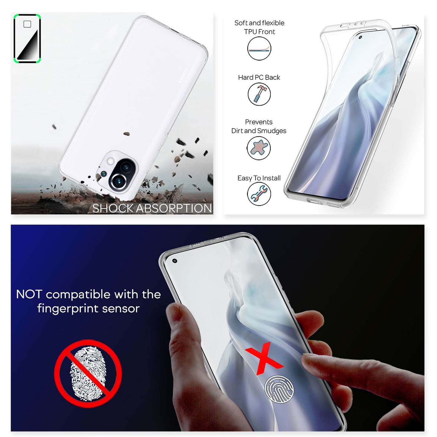 NALIA 360° Hülle für Xiaomi Mi 11 – Vorne & Hinten Schutz – 360GUARD (Full-Body Case) – Marke aus Berlin