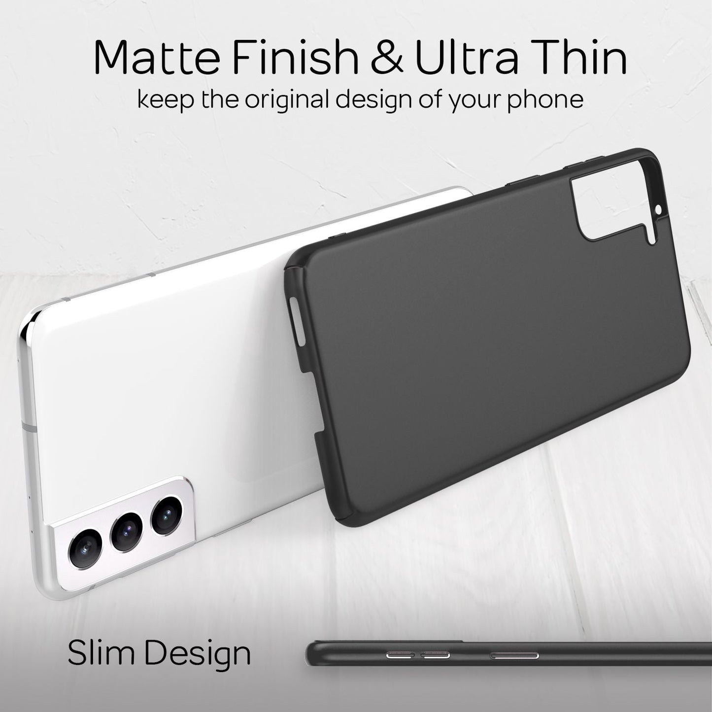 NALIA Ultra Slim Hardcase für Samsung Galaxy S21 – Anti-Fingerabdruck & 0.5mm Dünn – PUREFIT (Matt & Leicht) – Marke aus Berlin