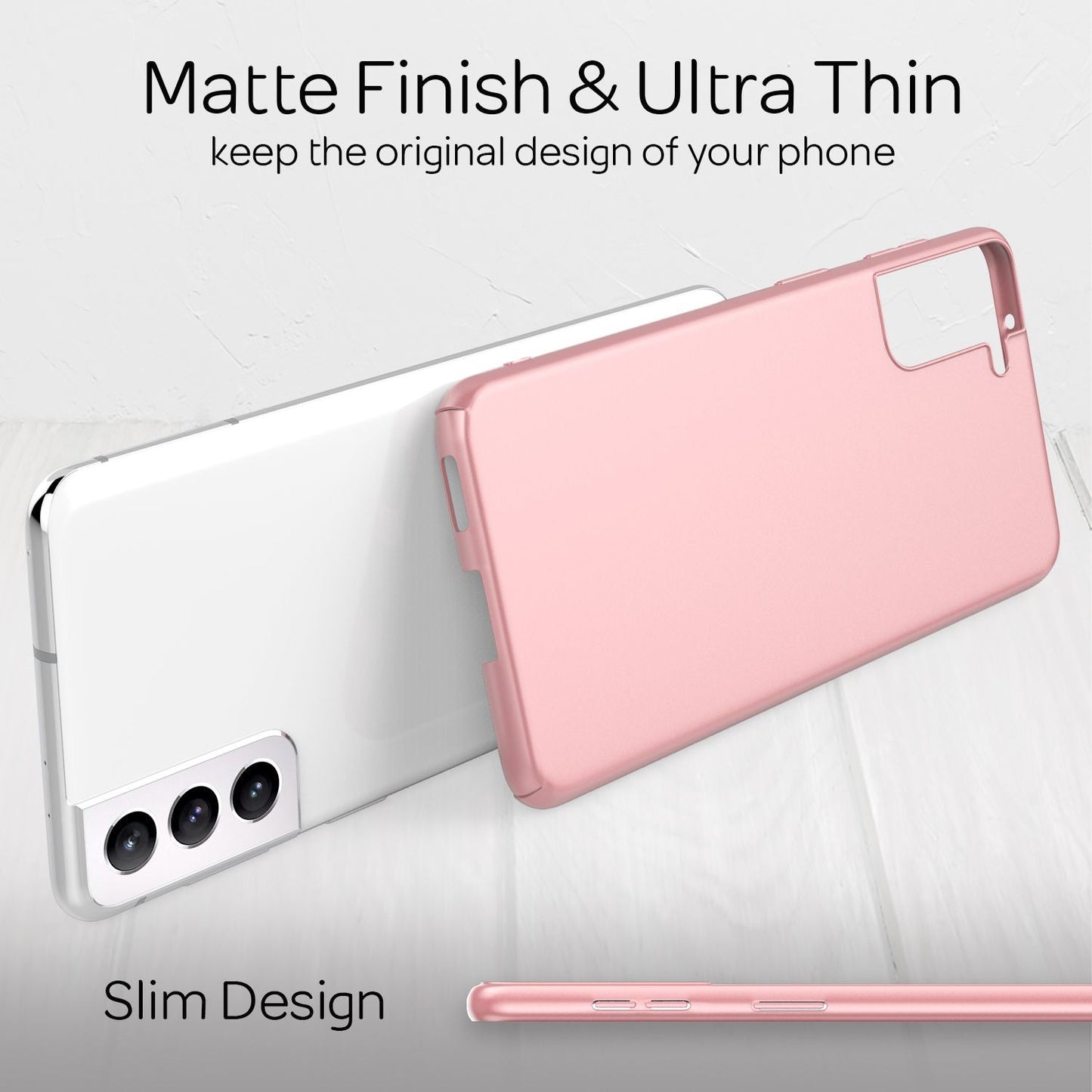 NALIA Ultra Slim Hardcase für Samsung Galaxy S21 – Anti-Fingerabdruck & 0.5mm Dünn – PUREFIT (Matt & Leicht) – Marke aus Berlin