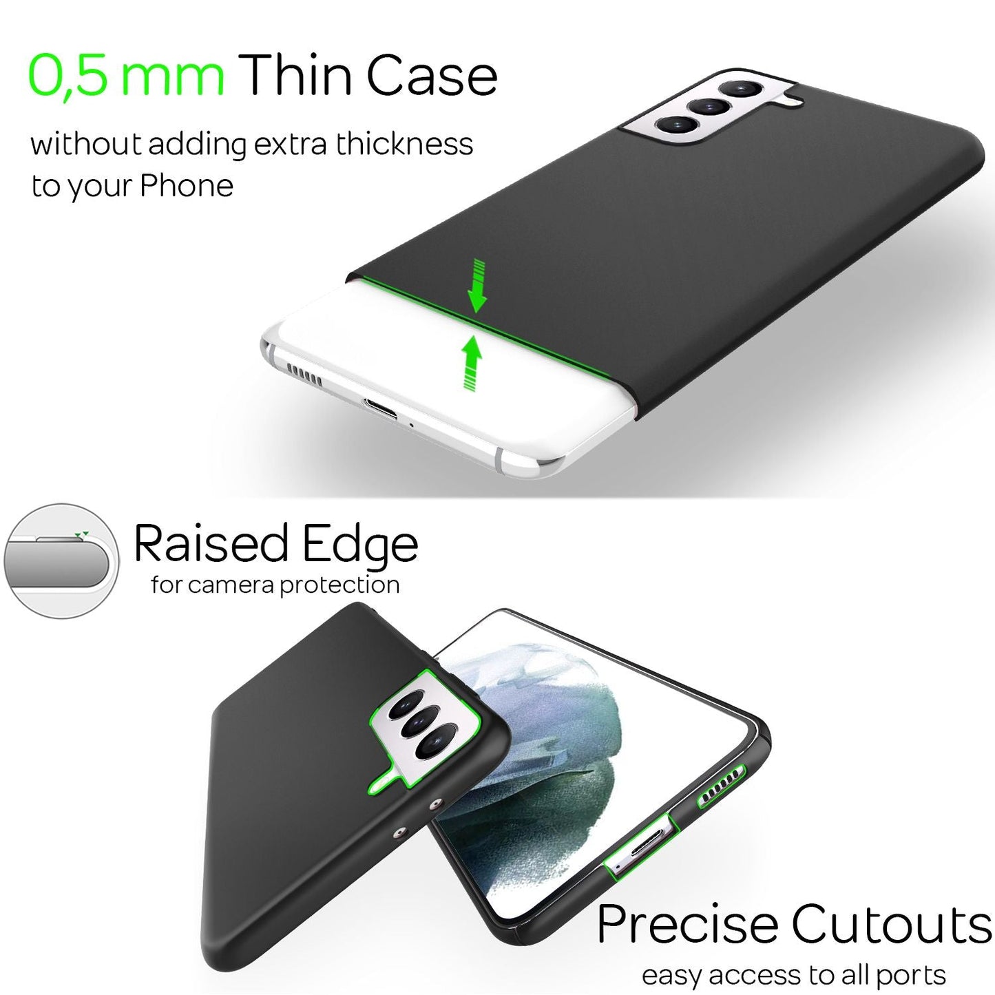 NALIA Ultra Slim Hardcase für Samsung Galaxy S21 – Anti-Fingerabdruck & 0.5mm Dünn – PUREFIT (Matt & Leicht) – Marke aus Berlin
