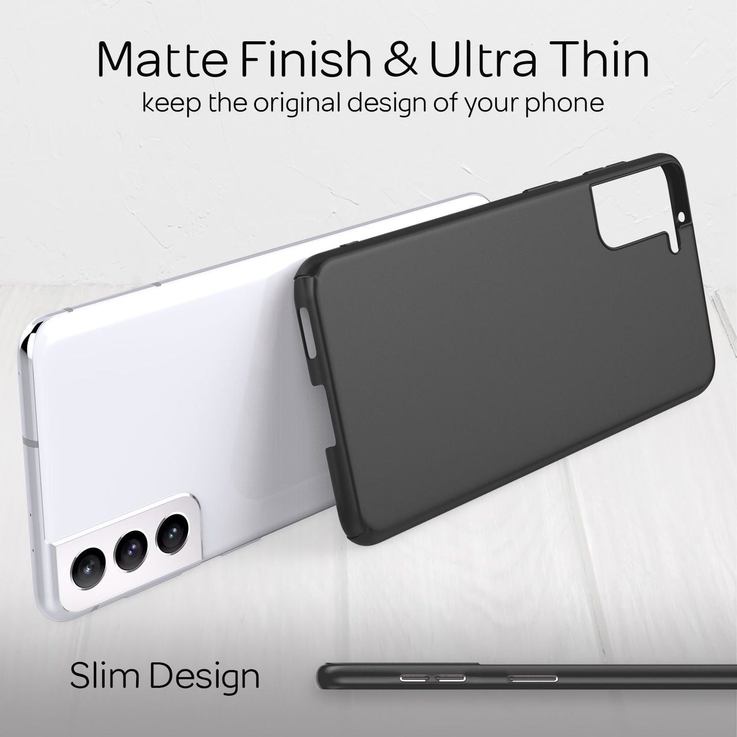 NALIA Ultra Slim Hardcase für Samsung Galaxy S21 Plus – Anti-Fingerabdruck & 0.5mm Dünn – PUREFIT (Matt & Leicht) – Marke aus Berlin