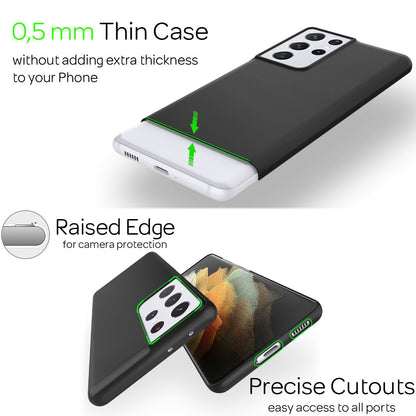 NALIA Ultra Slim Hardcase für Samsung Galaxy S21 Ultra – Anti-Fingerabdruck & 0.5mm Dünn – PUREFIT (Matt & Leicht) – Marke aus Berlin