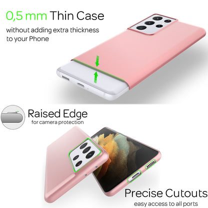 NALIA Ultra Slim Hardcase für Samsung Galaxy S21 Ultra – Anti-Fingerabdruck & 0.5mm Dünn – PUREFIT (Matt & Leicht) – Marke aus Berlin