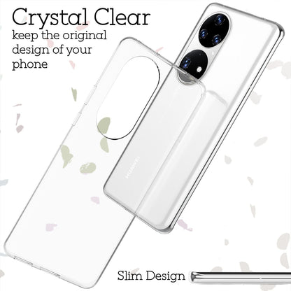 NALIA Transparente Silikonhülle für Huawei P50 Pro – Anti-Gelb & Rutschfest – GLAZE (Handyhülle Kristallklar, Schlank & Stoßfest) – Marke aus Berlin