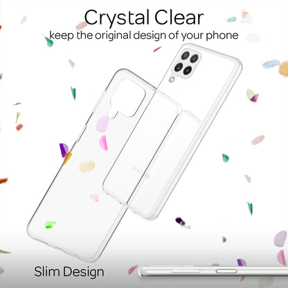 NALIA Transparente Silikonhülle für Samsung Galaxy A22 – Anti-Gelb & Rutschfest – GLAZE (Handyhülle Kristallklar, Schlank & Stoßfest) – Marke aus Berlin