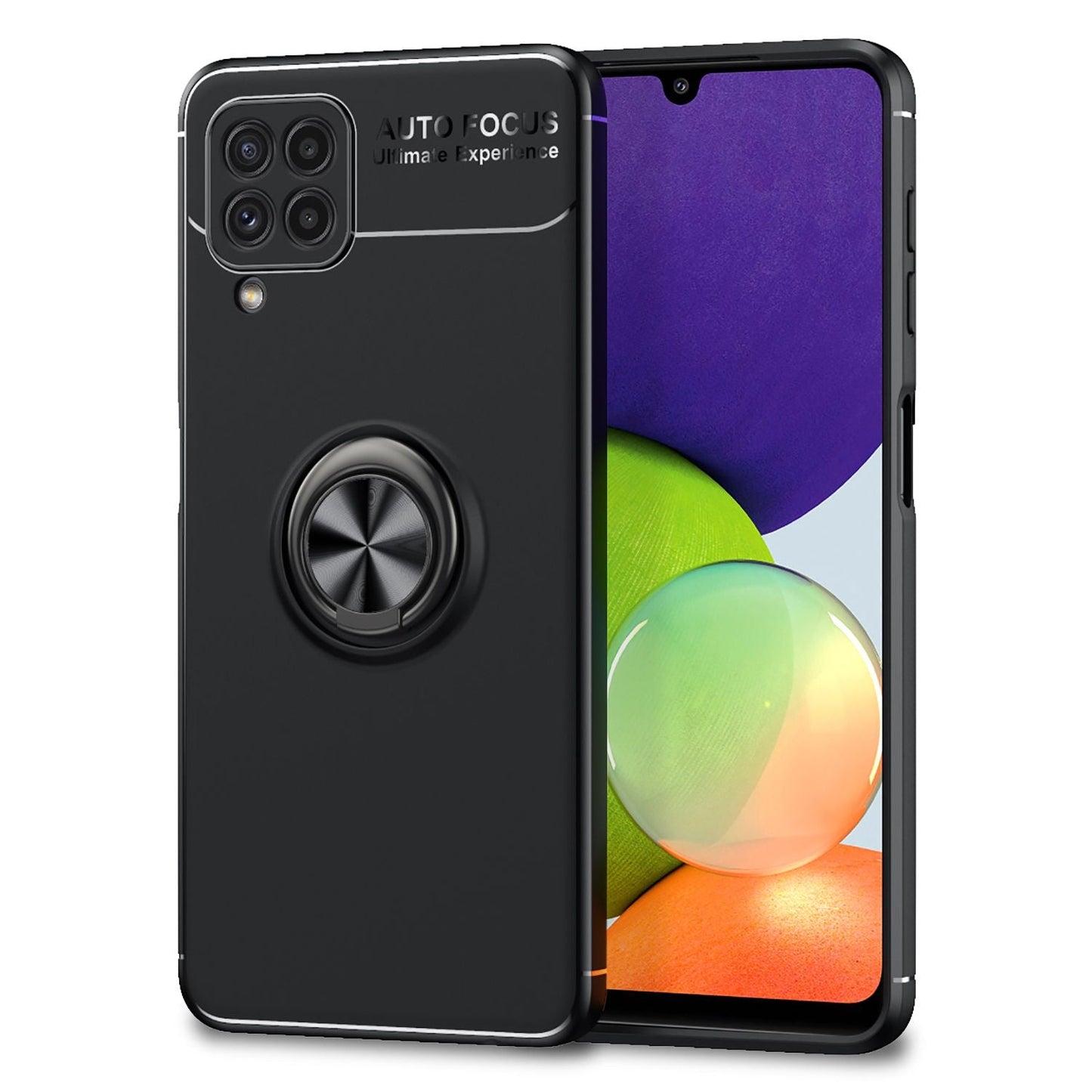 NALIA Ringhülle für Samsung Galaxy A22 4G – Ring-Ständer 360° & für Magnet-Halter – GRIP360 (Mattiertes Silikon Case) – Marke aus Berlin