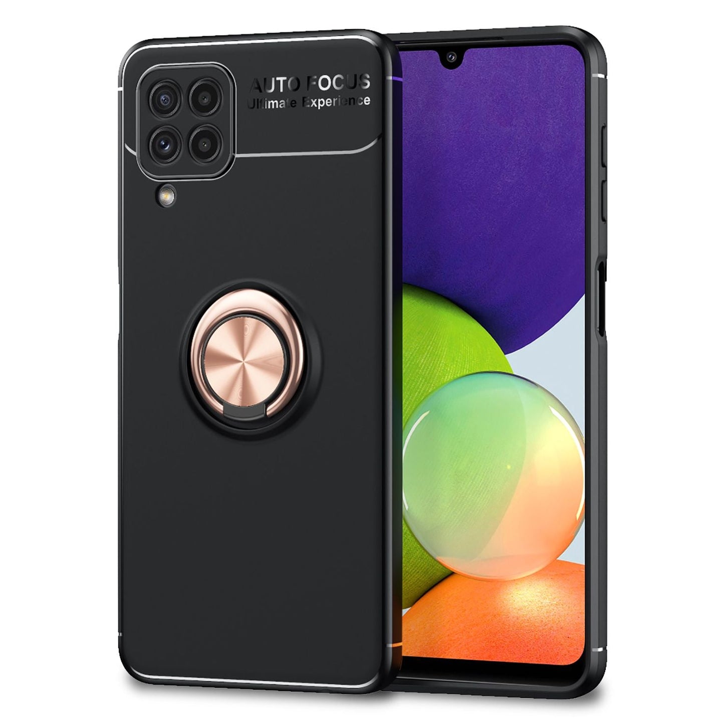 NALIA Ringhülle für Samsung Galaxy A22 4G – Ring-Ständer 360° & für Magnet-Halter – GRIP360 (Mattiertes Silikon Case) – Marke aus Berlin