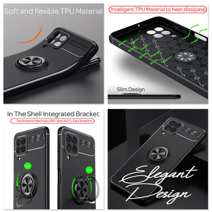 NALIA Ringhülle für Samsung Galaxy A22 4G – Ring-Ständer 360° & für Magnet-Halter – GRIP360 (Mattiertes Silikon Case) – Marke aus Berlin