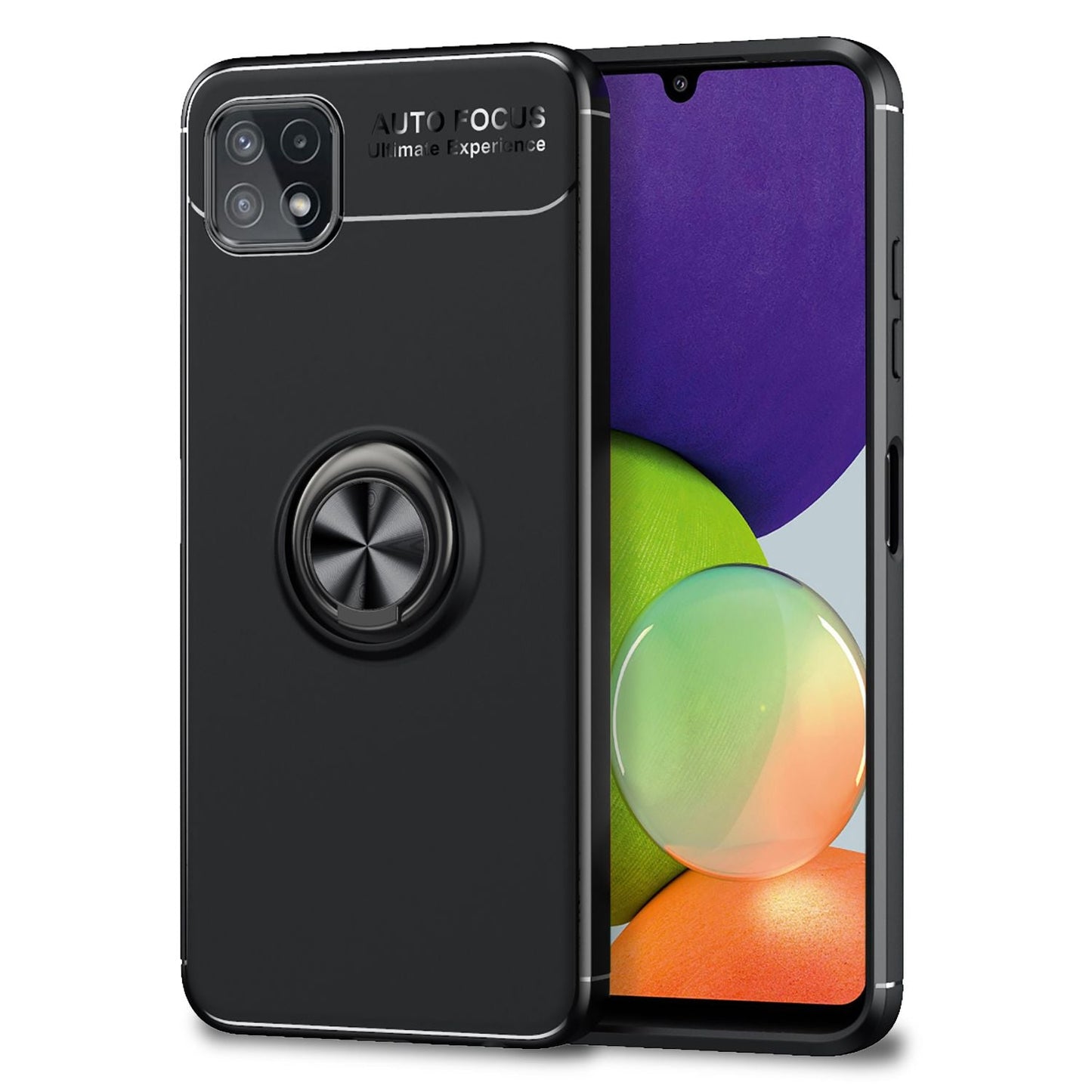 NALIA Ringhülle für Samsung Galaxy A22 5G – Ring-Ständer 360° & für Magnet-Halter – GRIP360 (Mattiertes Silikon Case) – Marke aus Berlin