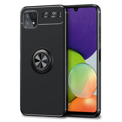 NALIA Ringhülle für Samsung Galaxy A22 5G – Ring-Ständer 360° & für Magnet-Halter – GRIP360 (Mattiertes Silikon Case) – Marke aus Berlin