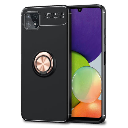 NALIA Ringhülle für Samsung Galaxy A22 5G – Ring-Ständer 360° & für Magnet-Halter – GRIP360 (Mattiertes Silikon Case) – Marke aus Berlin
