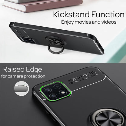 NALIA Ringhülle für Samsung Galaxy A22 5G – Ring-Ständer 360° & für Magnet-Halter – GRIP360 (Mattiertes Silikon Case) – Marke aus Berlin