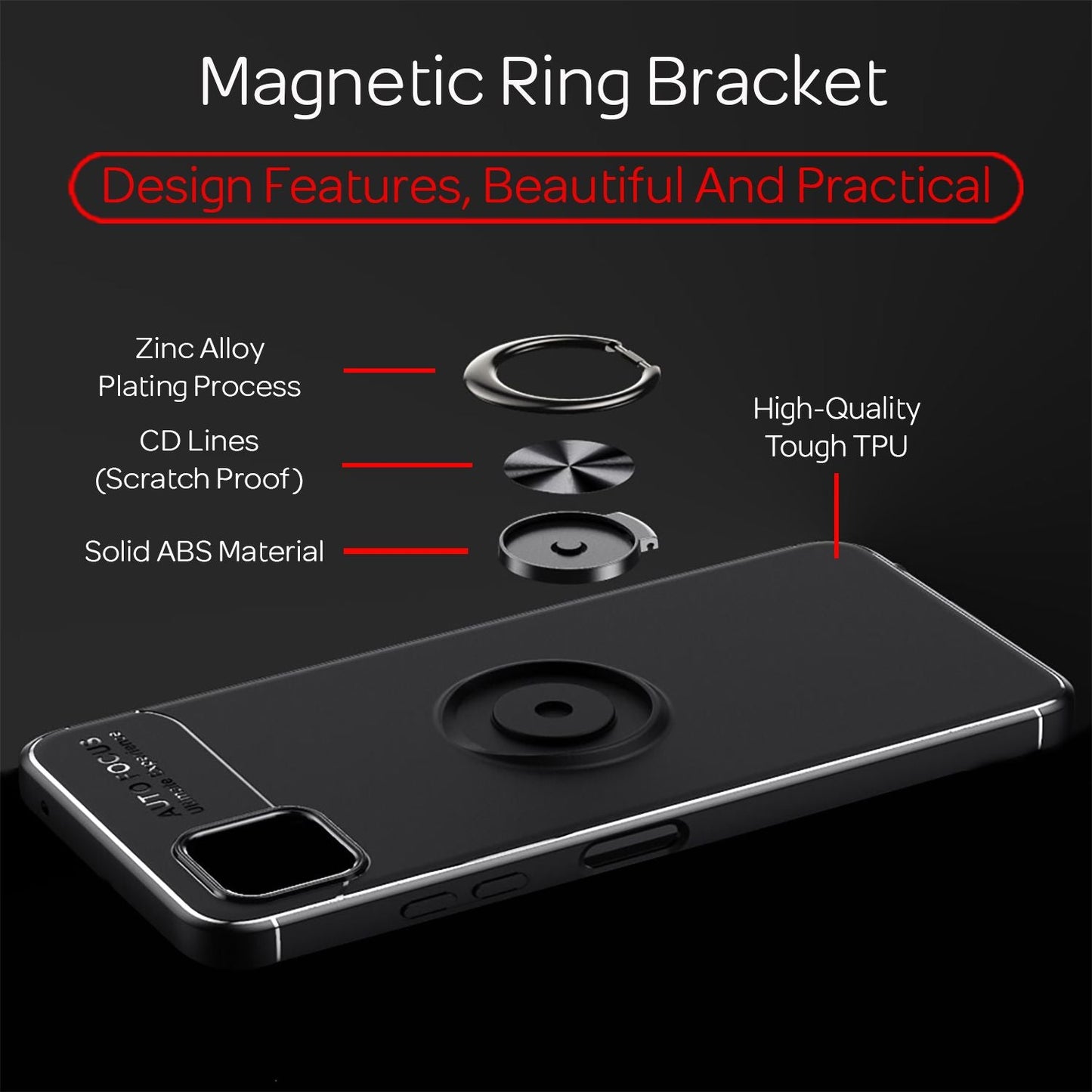 NALIA Ringhülle für Samsung Galaxy A22 5G – Ring-Ständer 360° & für Magnet-Halter – GRIP360 (Mattiertes Silikon Case) – Marke aus Berlin