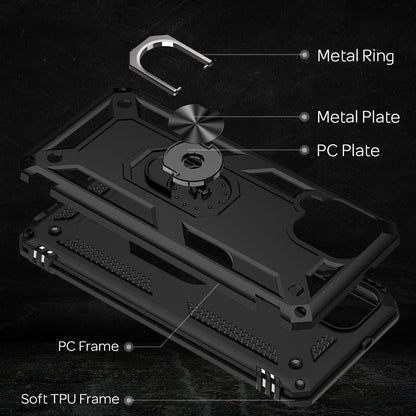 NALIA Panzerhülle für Samsung Galaxy A22 4G – Ring-Ständer 360° & Magnet-Halterung Kompatibel – RINGDEFEND (Stoßfestes Outdoor Case) – Marke aus Berlin
