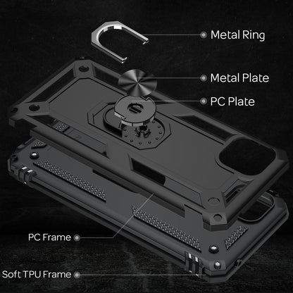NALIA Panzerhülle für Samsung Galaxy A22 5G – Ring-Ständer 360° & Magnet-Halterung Kompatibel – RINGDEFEND (Stoßfestes Outdoor Case) – Marke aus Berlin