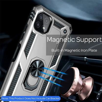 NALIA Panzerhülle für Samsung Galaxy A22 5G – Ring-Ständer 360° & Magnet-Halterung Kompatibel – RINGDEFEND (Stoßfestes Outdoor Case) – Marke aus Berlin
