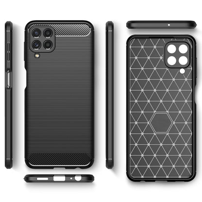 NALIA Silikonhülle für Samsung Galaxy A22 4G – Rutschfest & Matt – VORTEX (Gebürstete Optik & Carbon Design) – Marke aus Berlin