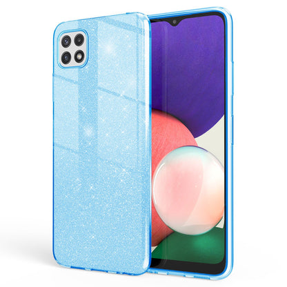 NALIA Glitzerhülle für Samsung Galaxy A22 5G – Funkelnder Glitzer-Look & Grip – SHINEPOP (Silikon Case) – Marke aus Berlin