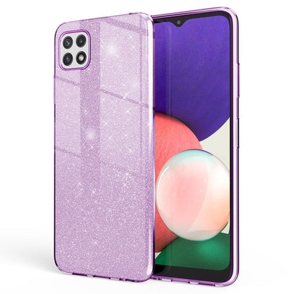 NALIA Glitzerhülle für Samsung Galaxy A22 5G – Funkelnder Glitzer-Look & Grip – SHINEPOP (Silikon Case) – Marke aus Berlin