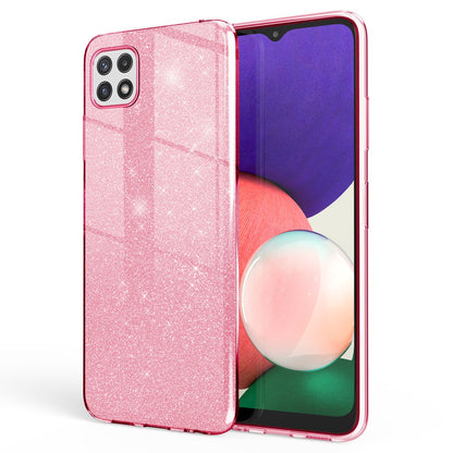 NALIA Glitzerhülle für Samsung Galaxy A22 5G – Funkelnder Glitzer-Look & Grip – SHINEPOP (Silikon Case) – Marke aus Berlin