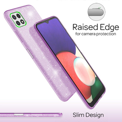 NALIA Glitzerhülle für Samsung Galaxy A22 5G – Funkelnder Glitzer-Look & Grip – SHINEPOP (Silikon Case) – Marke aus Berlin