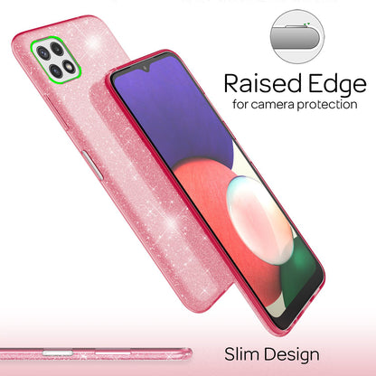 NALIA Glitzerhülle für Samsung Galaxy A22 5G – Funkelnder Glitzer-Look & Grip – SHINEPOP (Silikon Case) – Marke aus Berlin