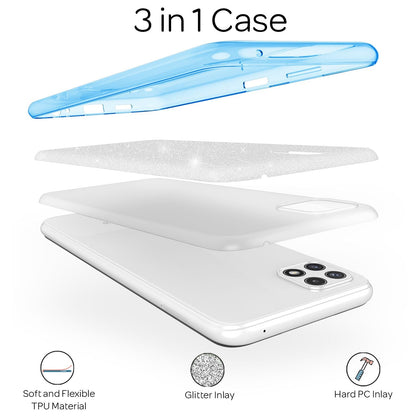 NALIA Glitzerhülle für Samsung Galaxy A22 5G – Funkelnder Glitzer-Look & Grip – SHINEPOP (Silikon Case) – Marke aus Berlin