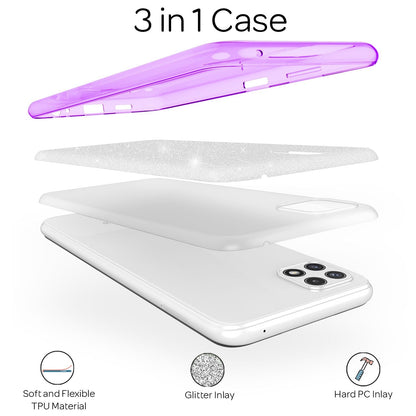 NALIA Glitzerhülle für Samsung Galaxy A22 5G – Funkelnder Glitzer-Look & Grip – SHINEPOP (Silikon Case) – Marke aus Berlin