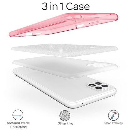 NALIA Glitzerhülle für Samsung Galaxy A22 5G – Funkelnder Glitzer-Look & Grip – SHINEPOP (Silikon Case) – Marke aus Berlin