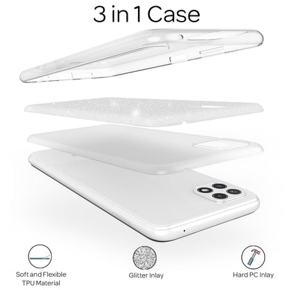 NALIA Glitzerhülle für Samsung Galaxy A22 5G – Funkelnder Glitzer-Look & Grip – SHINEPOP (Silikon Case) – Marke aus Berlin