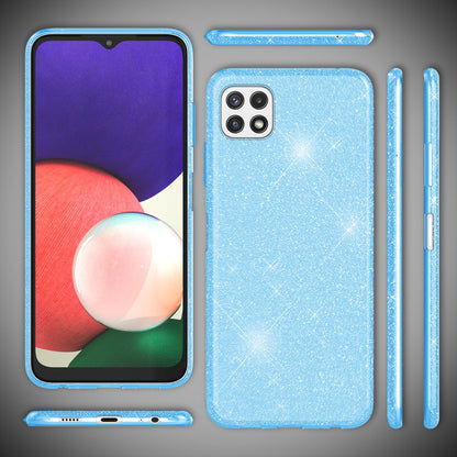 NALIA Glitzerhülle für Samsung Galaxy A22 5G – Funkelnder Glitzer-Look & Grip – SHINEPOP (Silikon Case) – Marke aus Berlin