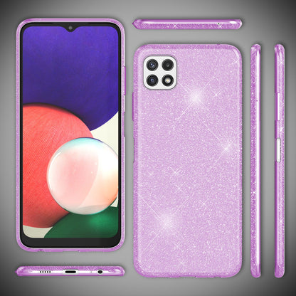 NALIA Glitzerhülle für Samsung Galaxy A22 5G – Funkelnder Glitzer-Look & Grip – SHINEPOP (Silikon Case) – Marke aus Berlin