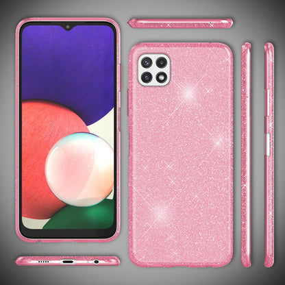 NALIA Glitzerhülle für Samsung Galaxy A22 5G – Funkelnder Glitzer-Look & Grip – SHINEPOP (Silikon Case) – Marke aus Berlin