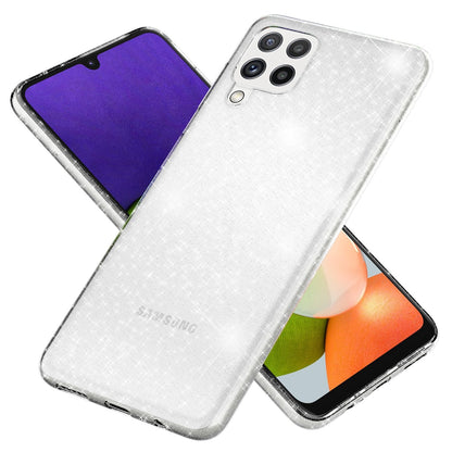 NALIA Glitzerhülle für Samsung Galaxy A22 – Funkelndes Silikon Case – DAZZLIN (Transparent & Stoßfest) – Marke aus Berlin