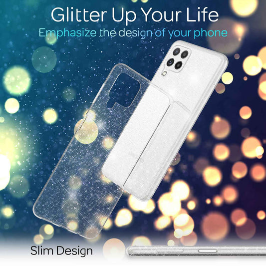 NALIA Glitzerhülle für Samsung Galaxy A22 – Funkelndes Silikon Case – DAZZLIN (Transparent & Stoßfest) – Marke aus Berlin