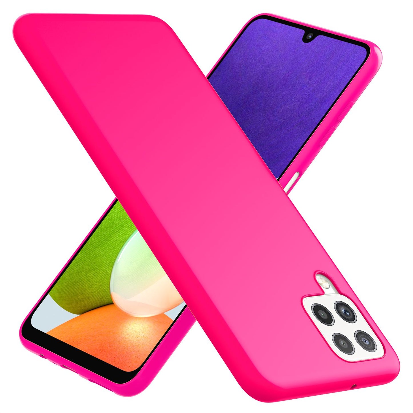 NALIA Neon Silikonhülle für Samsung Galaxy A22 4G – Soft-Touch & Signal-Neon – NEONSHOCK (Matte Schutzhülle) – Marke aus Berlin
