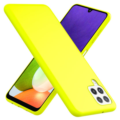 NALIA Neon Silikonhülle für Samsung Galaxy A22 4G – Soft-Touch & Signal-Neon – NEONSHOCK (Matte Schutzhülle) – Marke aus Berlin