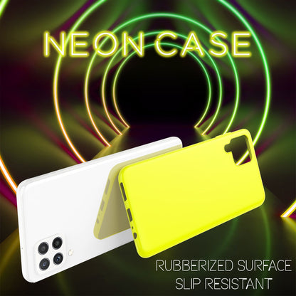 NALIA Neon Silikonhülle für Samsung Galaxy A22 4G – Soft-Touch & Signal-Neon – NEONSHOCK (Matte Schutzhülle) – Marke aus Berlin
