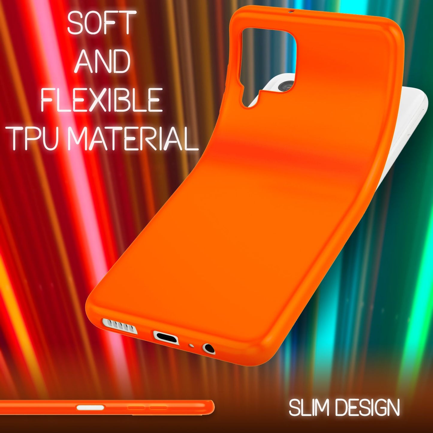 NALIA Neon Silikonhülle für Samsung Galaxy A22 4G – Soft-Touch & Signal-Neon – NEONSHOCK (Matte Schutzhülle) – Marke aus Berlin