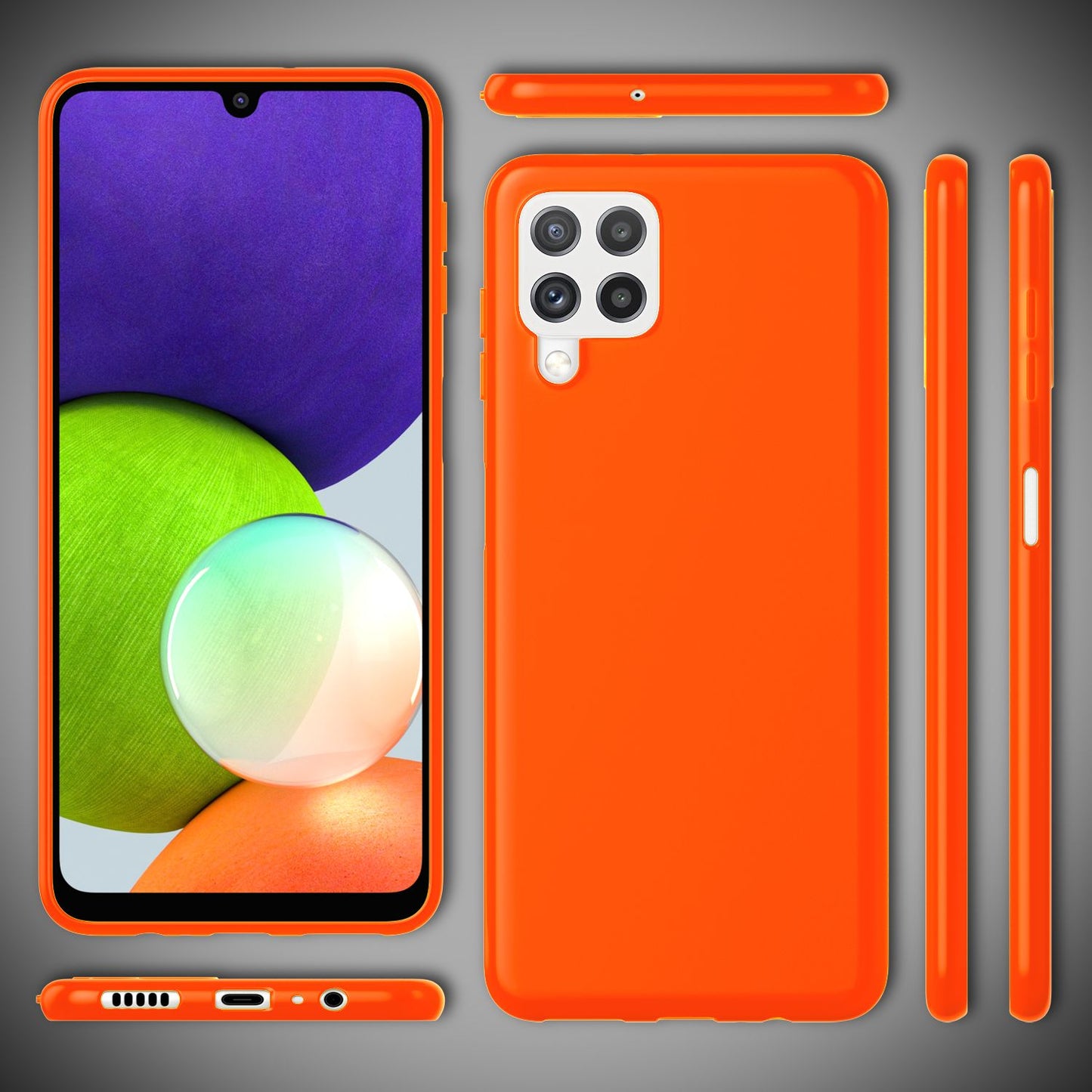 NALIA Neon Silikonhülle für Samsung Galaxy A22 4G – Soft-Touch & Signal-Neon – NEONSHOCK (Matte Schutzhülle) – Marke aus Berlin