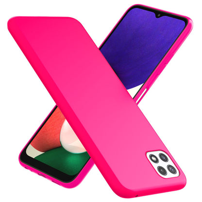 NALIA Neon Silikonhülle für Samsung Galaxy A22 5G – Soft-Touch & Signal-Neon – NEONSHOCK (Matte Schutzhülle) – Marke aus Berlin