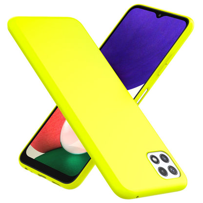 NALIA Neon Silikonhülle für Samsung Galaxy A22 5G – Soft-Touch & Signal-Neon – NEONSHOCK (Matte Schutzhülle) – Marke aus Berlin