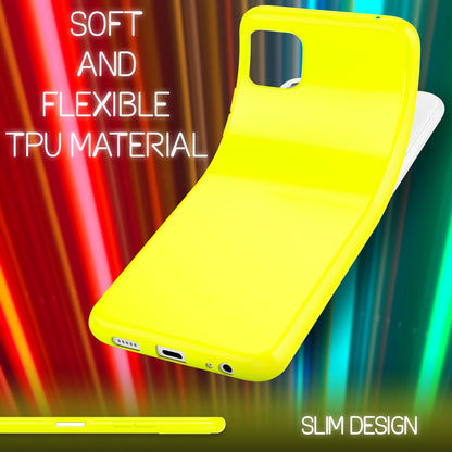 NALIA Neon Silikonhülle für Samsung Galaxy A22 5G – Soft-Touch & Signal-Neon – NEONSHOCK (Matte Schutzhülle) – Marke aus Berlin