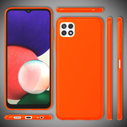 NALIA Neon Silikonhülle für Samsung Galaxy A22 5G – Soft-Touch & Signal-Neon – NEONSHOCK (Matte Schutzhülle) – Marke aus Berlin