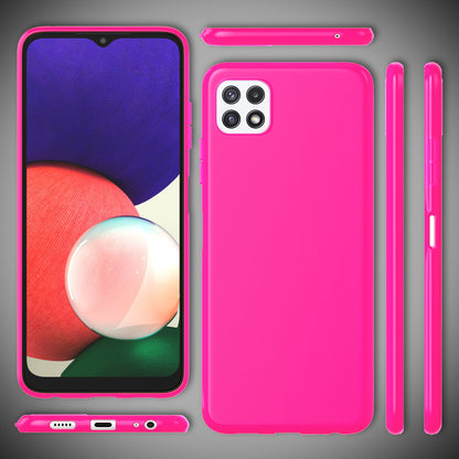 NALIA Neon Silikonhülle für Samsung Galaxy A22 5G – Soft-Touch & Signal-Neon – NEONSHOCK (Matte Schutzhülle) – Marke aus Berlin