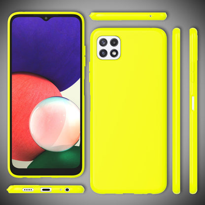 NALIA Neon Silikonhülle für Samsung Galaxy A22 5G – Soft-Touch & Signal-Neon – NEONSHOCK (Matte Schutzhülle) – Marke aus Berlin