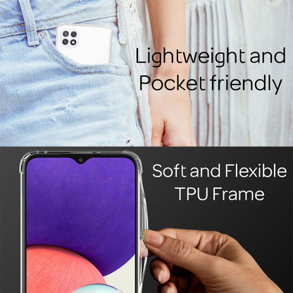NALIA Handykette für Samsung Galaxy A22 5G – Transparentes Hybrid-Case & Band – HANGIT (Anti-Gelb Rückseite & Verstellbar) – Marke aus Berlin