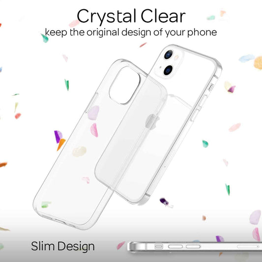 NALIA Transparente Silikonhülle für iPhone 13 Mini – Anti-Gelb & Rutschfest – GLAZE (Handyhülle Kristallklar, Schlank & Stoßfest) – Marke aus Berlin