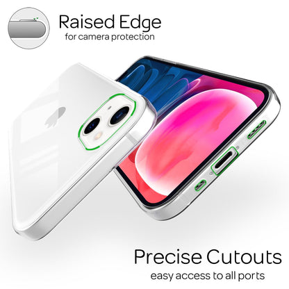 NALIA Transparente Silikonhülle für iPhone 13 Mini – Anti-Gelb & Rutschfest – GLAZE (Handyhülle Kristallklar, Schlank & Stoßfest) – Marke aus Berlin